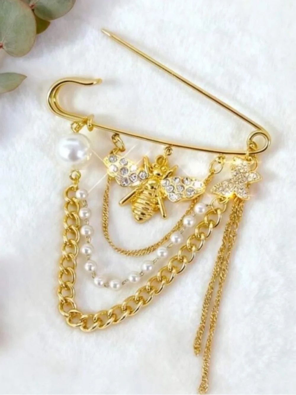 Aureline Gold Bee Brooch